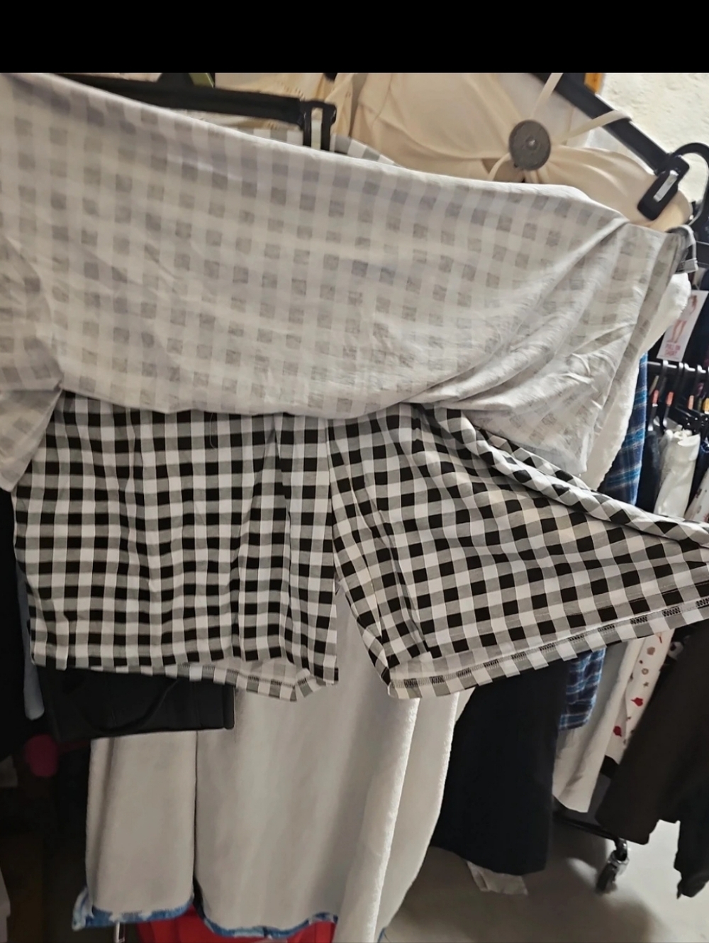 New In Bag 3x Black & White Gingham Drawstring Skort - Picture 3 of 4